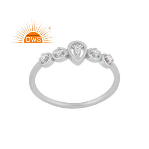 Meilleure vente en argent Sterling naturel Moissanite pierres précieuses bague empilable bijoux personnalisés pour les femmes cadeau pour elle - Product Image 1