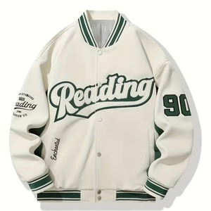 Lycée Baseball Team personnalisé toile Letterman vestes pour enfants col montant numéro point haute rue Style prix de gros - Product Image 1