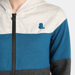 Conjunto de chándal con cremallera de bloque de Color de algodón 100% para mujer personalizado en blanco, ropa de calle de invierno transpirable, chándal con logotipo frontal - Product Image 4