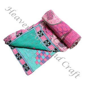 Couverture Kantha Gudari, couverture Kantha Gudari, vente en gros, fournisseur d'or, GD2197, couverture Kantha faite à la main, coton imprimé indien - Product Image 1
