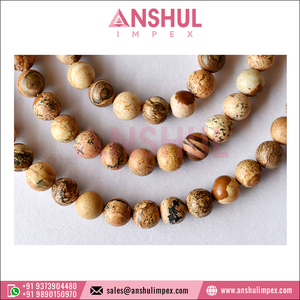 Fabricante indio de hebras de cuentas redondas de jaspe con imagen de alta calidad para fabricación de joyas y piezas decorativas - Product Image 3