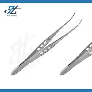 Pinces Iris de Silcock de haute qualité, 102 mm de long, 1 à 2 dents, instruments chirurgicaux manuels en acier inoxydable, certifiés CE, fabricant - Product Image 2