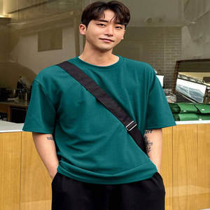 Venta al por mayor de logotipo personalizado de alta calidad de media manga de algodón gris de gran tamaño cuello redondo Camiseta para hombre de peso pesado camiseta - Product Image 3