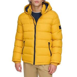 Veste d'hiver matelassée pour homme, taille XS, style streetwear, à capuche, manches longues, imperméable, coupe-vent, en toile, logo sur le devant, en polyester - Product Image 1