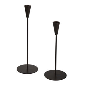 Portavelas Cónico de Hierro Forjado Negro, Portavelas de Metal Rústico Negro para Decorar el Hogar, Hoteles y Restaurantes - Product Image 3