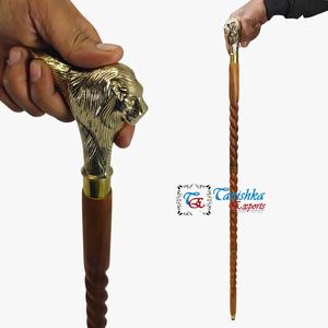 Bâton de marche pliable et réglable en laiton et bois, design Art Déco, léger (600g), pour usage extérieur, vente en gros, haute qualité - Product Image 3