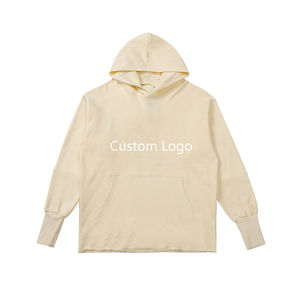 เสื้อกีฬาสวมหัวผ้าฝ้าย100% ของผู้ชายเสื้อสเวตเตอร์สวมหัวปรับแต่งโลโก้ได้สีพื้นปักลาย3D ฤดูหนาวขนาดใหญ่ปักลายเรียบ - Product Image 4