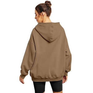 Sudadera con capucha de gran tamaño para mujer, Jersey suelto de algodón y poliéster, logotipo personalizado, ropa de calle de talla grande, Sudadera con capucha, moda informal larga - Product Image 2
