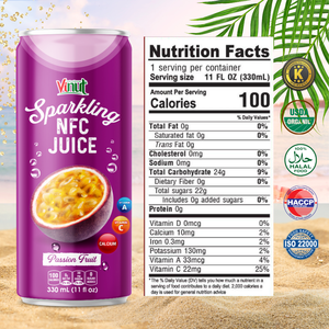 Vente chaude et faible quantité minimale de commande 330ml boisson de jus de fruit de la passion NFC pétillant-prix de gros OEM ODM personnalisation échantillon gratuit - Product Image 4