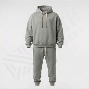 Ensemble de survêtement unisexe en coton de haute qualité pour hommes, survêtement à manches longues en gros, logo personnalisé, style d'hiver, ensemble de course pour la salle de sport - Product Image 1