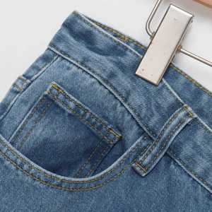 Pantalon en denim déchiré extensible coupe ample le plus vendu jean de style de rue brodé respirant pour la technique de lavage d'hiver - Product Image 4