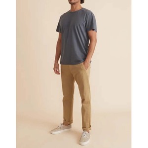 Camiseta de Manga Corta con Cuello Redondo y Etiqueta Tejida de Fibra de Algodón/Bambú con Impresión Personalizada - Product Image 1