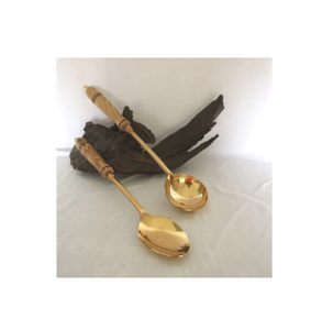 ช้อนซุปทองเหลืองชุดเซิร์ฟเวอร์ขัดเงาอุปกรณ์ตกแต่งคริสต์มาสขายส่ง - Product Image 3