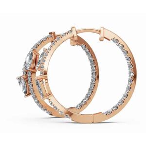 Boucles d'oreilles créoles en diamant de poire Eternal Bloom, or 9 KT, 14 KT, 18 KT, bijoux de laboratoire, vente en gros, OEM, fournisseur d'exportation B2B - Product Image 6