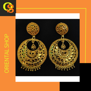Buy High Quality <b>Earrings</b> Set with 22CT Gold Plated Round Shaped Trendy Designed Fancy <b>Earrings</b> Set for Sale - Product Image 4