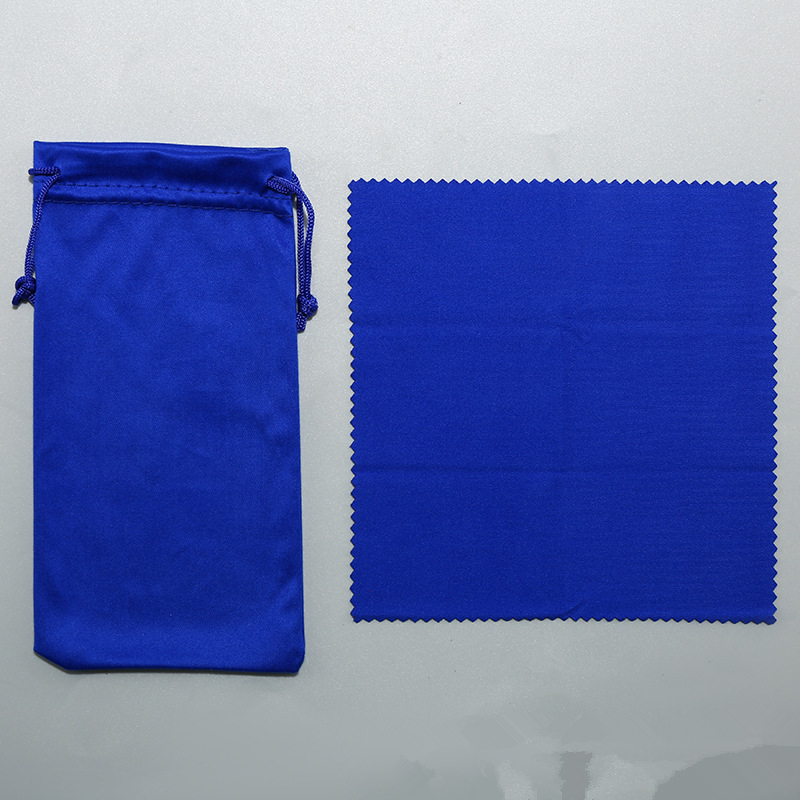 Blue bag with cloth