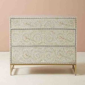 Gabinete de lujo de 3 cajones con diseño de acento de nácar Hotel hogar sala de estar decoración cajones hechos a mano - Product Image 5