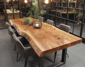 KALATRI mesa de comedor cuadrada moderna hecha a mano de madera maciza ecológica patas de Metal Hotel uso doméstico Chandigarh Origin de 6 plazas - Product Image 3