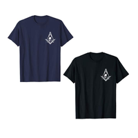 Chemise d'été maçonnique personnalisée en coton léger à manches courtes, col rond, T-shirts décontractés grande taille pour hommes
