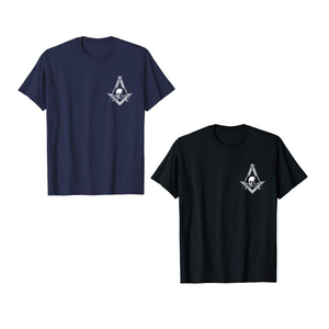 Chemise d'été maçonnique personnalisée en coton léger à manches courtes, col rond, T-shirts décontractés grande taille pour hommes - Product Image 1