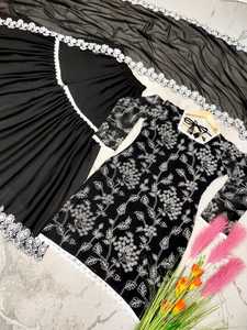 Nuevo Conjunto de Diseñador para Fiestas, Top, Pantalón y Dupatta, Vestidos de Tela Georgette Pesada, Completamente Bordados, Ropa Especial - Product Image 6