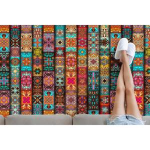 Alfombra Impresa: Alfombra Delgada Personalizada, No Tejida, con Diseño Étnico Marroquí, Colorida y Moderna, para Baño, Entrada o Puerta - Product Image 3