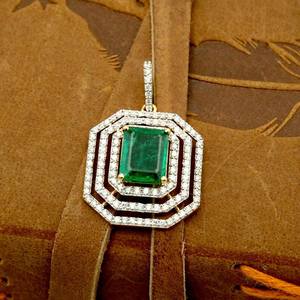 Collar con Colgante de Corte Esmeralda, Plata de Ley 925, Chapado en Oro de 14k, Joyería Fina, Elegante, Regalo para Mujeres y Niñas - Product Image 5
