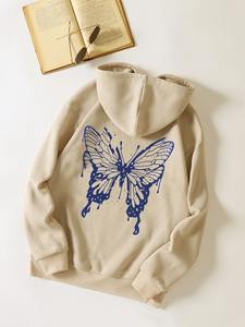 Sudadera con Capucha de Felpa de Algodón Vintage, Hombros Caídos, Estampado Digital, Sudadera con Capucha de Invierno - Product Image 6