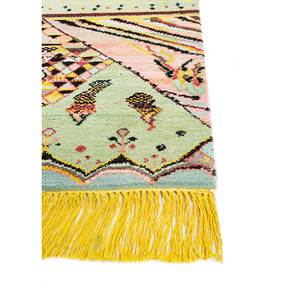 Alfombra Manchaha Lew-02 Anudada a Mano de Lana y Seda de Bambú con Patrón Geométrico para Hogar y Auto, Rectangular de 9x12 Pulgadas para Sala de Estar y Pasillo - Product Image 4