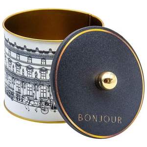 1.7L Vintage Cityscapes Ilustración Metal redondo Recipiente Perilla Mango 140x125mm Almacenamiento de alimentos y contenedor - Product Image 2