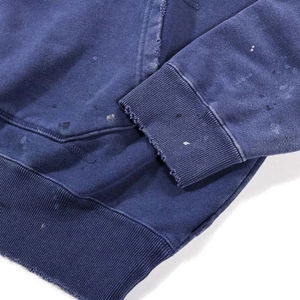 Sweat-shirts à capuche basiques pour hommes, mode personnalisée, 380 GSM, lavage à l'acide, vintage, col rond, haute qualité, 100% coton - Product Image 3