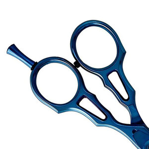 Ciseaux amincissants en acier bleu pour cheveux raides Baber Salon utiliser bleu rose noir couleurs manucure pédicure Logo personnalisable - Product Image 3