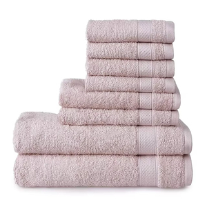 Solid Gray Cotton <b>Towel</b> <b>Set</b> Rectangular Plain Dyed Beach Use Woven Soft Absorbent Quick Drying Bath <b>Towels</b> - Product Image 4