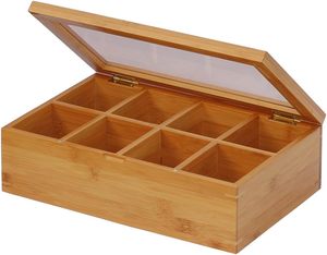 Luxury Classic Square Bamboo and <b>Wood</b> Watch <b>Box</b> with Gold <b>Lock</b> Premium Watch Packaging with Glass Lid Top-Selling - Product Image 1