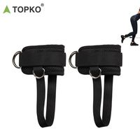 Sangles de cheville TOPKO Fitness pour les séances d'entraînement en salle de sport, sangles de cheville pour machines à câbles, accessoires de fitness, sangles de cheville à anneau en D