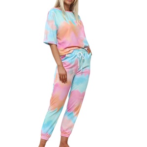 2024 nuevo diseño de chándales deportivos para mujer Dip Dye Tie Dye Heavy Fleece algodón sudor para trabajar al aire libre Yoga Gym Wear - Product Image 5