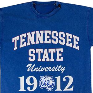 เสื้อยืดแขนสั้นของผู้ชายสำหรับมรดกของมหาวิทยาลัยของรัฐเสื้อยืดผ้าเทอร์รี่ระบายอากาศแนววินเทจผ้าพิมพ์ลายด้านหน้า - Product Image 2