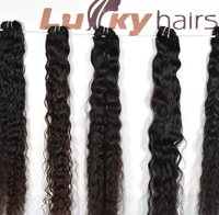 Mèches de cheveux humains bouclés profonds, vierges indiens, trame noire naturelle, double épaisseur, doux et épais, Remy 100g, à tisser et à clipser