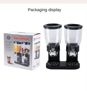 Dispensador de cereales y dulces de plástico vertical de doble cabezal moderno con tarro de almacenamiento de cocina sostenible para uso en despensa - Product Image 5