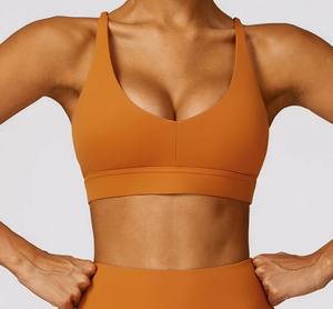 2025 gros personnalisé élastique femmes Gym Fitness sport soutien-gorge de haute qualité Sexy mince sangle Yoga soutien-gorge Simple mode en gros - Product Image 4