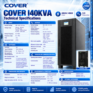 UPS Trifase Online I40KVA 40KVA / 40000W a Torre a Doppia Conversione con 160 Batterie Interne da 9Ah - Product Image 3