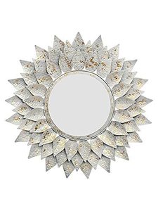 Miroir mural en métal doré rose avec cadre floral moderne Décoration de miroir de courtoisie de chambre à coucher de salon - Product Image 3