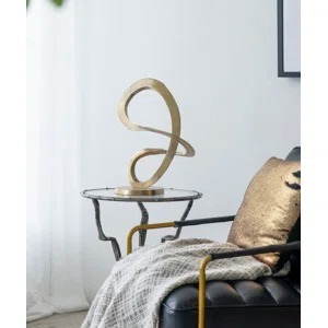 Adorno de centro de mesa dorado glamuroso, pieza de exhibición elegante para el hogar, oficina, evento, celebración, regalo, uso de escultura - Product Image 6