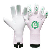 Gants de gardien de but sportifs hybrides respirants et réglables Cosh Outdoor, coupes enroulées, paume en latex, design blanc et or, unisexe, doigts