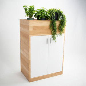 Minimalist Design 60x40x95cm THS68049 Office <b>Desk</b> File <b>Cabinet</b> with Green Plant Shelf - Product Image 2