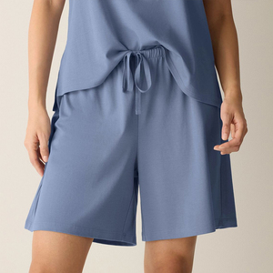 <span class=keywords><strong>Pigiama</strong></span> da <span class=keywords><strong>donna</strong></span> senza maniche, set sostenibile per la casa, canotta e pantaloncini in <span class=keywords><strong>cotone</strong></span> <span class=keywords><strong>interlock</strong></span> Henley. - Product Image 3