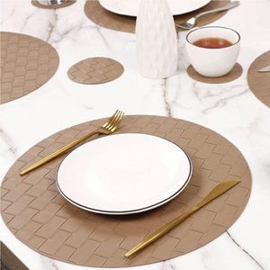 Sets de table en similicuir double face de qualité supérieure, résistants à la chaleur, lavables, élégants, à bord festonné, pour la maison et les restaurants - Product Image 2