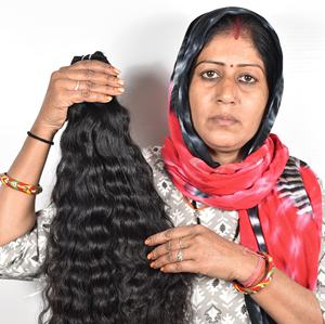 100% cuticules alignées paquets naturels vierges bruts noirs bouclés vendeurs soyeux Temple extensions de cheveux indiens humains - Product Image 6