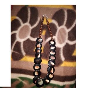 Joyería de Plata con Colgante de Ébano, Resina Transparente, Madera y Cadena de Sándalo, Conjunto de Collar y Pulsera de Perlas, Suministro de Fábrica - Product Image 1