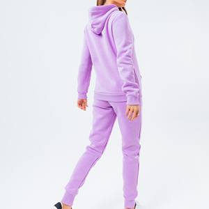 Conjunto Deportivo de Dos Piezas para Mujer, Estilo Invernal, Sudadera de Manga Larga, Ropa Casual con Estampado Sólido, 100% Algodón Felpa - Product Image 2